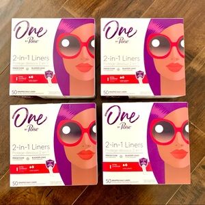 (4) Boxes One by Poise 2 in 1 Extra Cover Liners NIB
